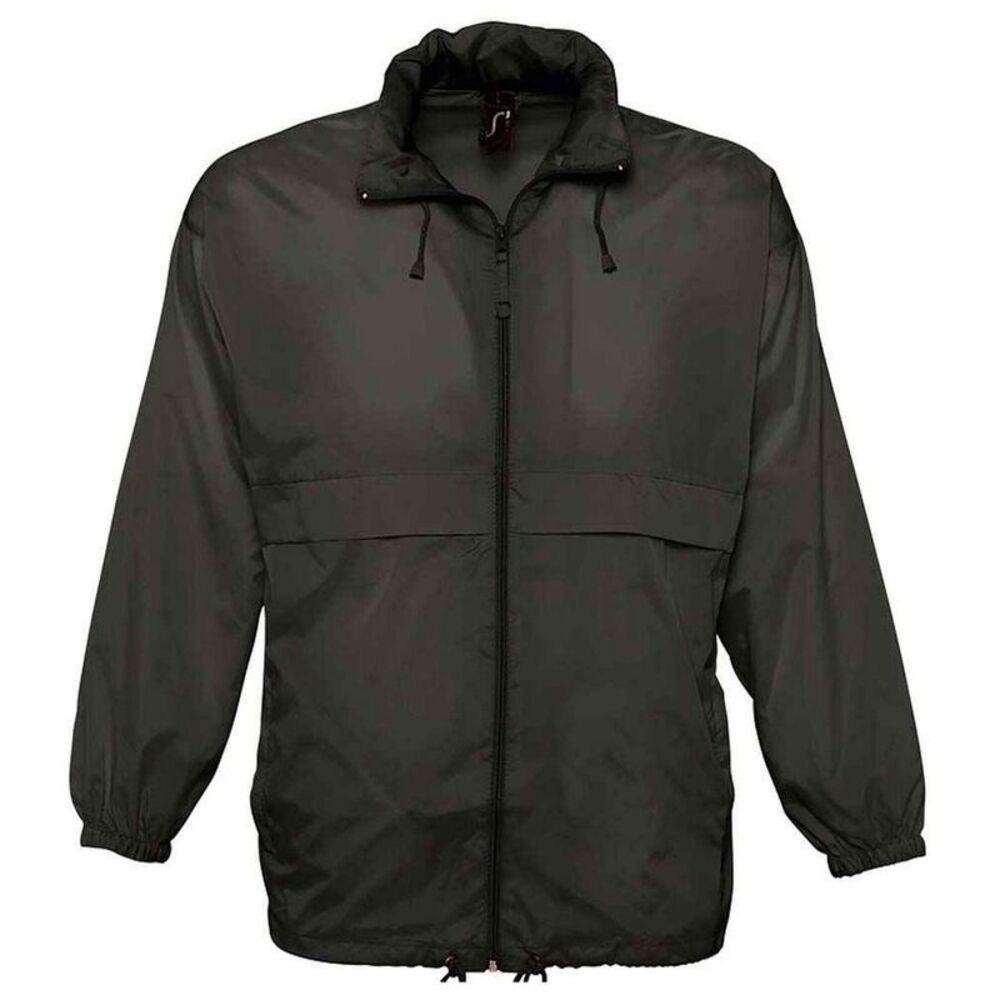SOLS Unisex Adult Surf Windbreaker / Black